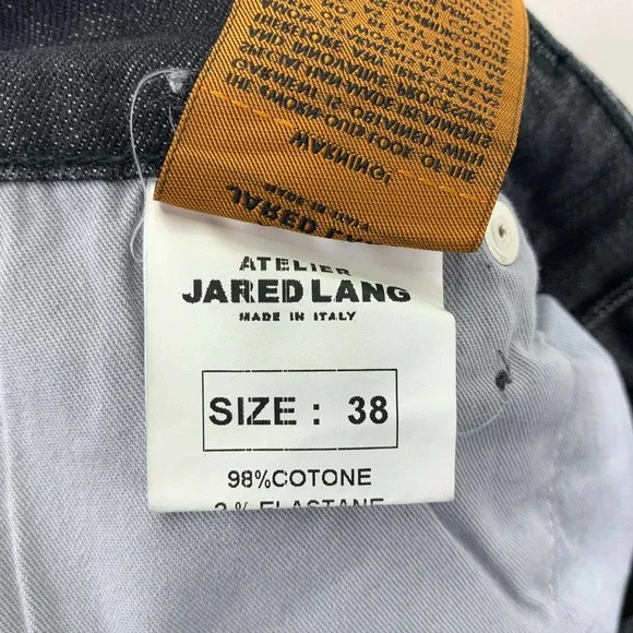 Jared Lang Mens Atelier Skinny Stretch Denim Jeans Black 38 - Picture 5 of 6